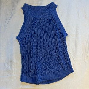 Blue Sleeveless Knit Top